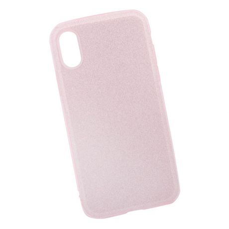 Чехол силиконовый LIBERTY PROJECT "Блёстки", для iPhone X, 0L-00039115, розовый