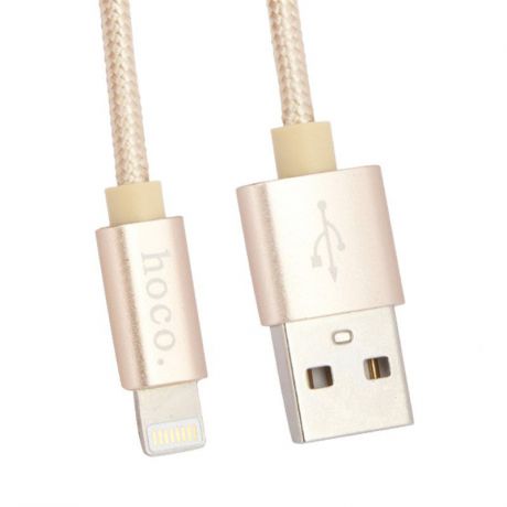 USB кабель Hoco X2 Knitted Apple 1 м, 0L-00038957, золотой