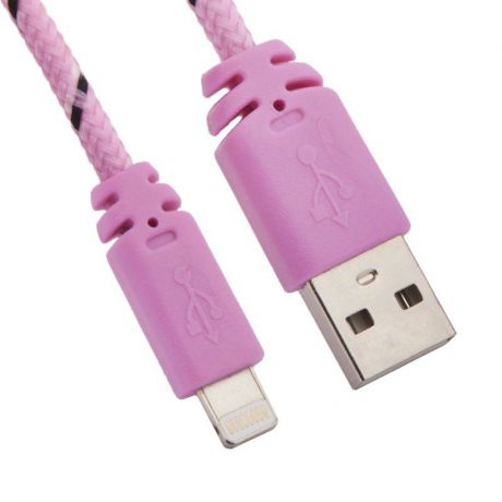 USB кабель Liberty Project Apple iPhone/iPad 8 pin, SM001591, розовый, черный