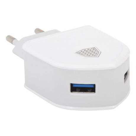 Сетевое зарядное устройство Inkax CD-18 Sheld 2 USB 2,1A + кабель Apple 8 pin, 0L-00040099, White