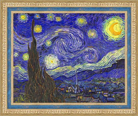 Картина стразами Алмазная Живопись "Звездная ночь" (АЖ-1528), 52 цвета, 50х40 см