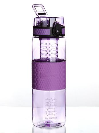 Бутылка для воды UZSPACE Diamond с емкостью для фруктов, Цвет: Фиолетовый, 700 мл