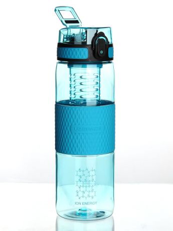 Бутылка для воды UZSPACE Diamond, с емкостью для фруктов, цвет: синий, 700 мл
