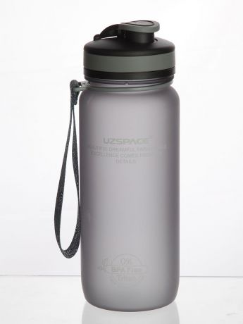 Бутылка для воды UZSPACE Colorful Frosted, цвет: серый, 650 мл