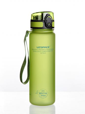 Бутылка для воды UZSPACE Colorful Frosted Series Button lid 500, 3026/green, зеленый