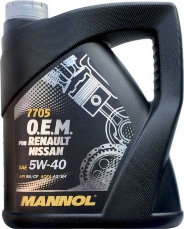 Моторное масло Mannol O.E.M. for Renault Nissan, синтетическое, 5W-40, 4 л