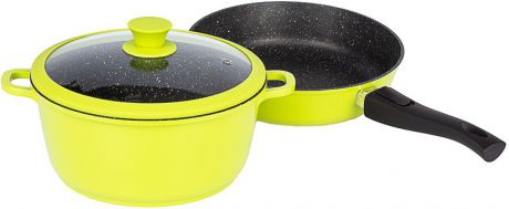 Набор посуды для приготовления Casta НАБ-004-Gr, зеленый, черный