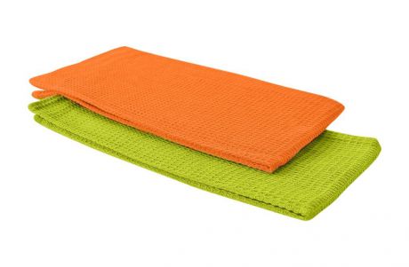 Набор кухонных полотенец Коллекция НВП2, зеленый, оранжевый