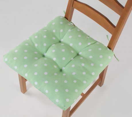 Подушка на стул Guten Morgen Горох, СТР-Горз-40-40, светло-зеленый, 40 x 40 см