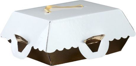 Упаковка для пирожных Bon Bon, золотое основание, 16,5 x 13 x 10 см