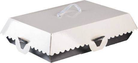 Упаковка для пирожных Bon Bon, серебряное основание, 32 x 22 x 10 см