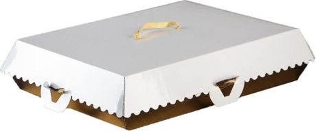 Упаковка для пирожных Bon Bon, золотое основание, 42,5 x 32,5 x 10 см