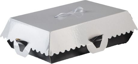 Упаковка для пирожных Bon Bon, серебряное основание, 27,5 x 18,5 x 10 см