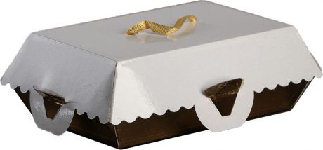Упаковка для пирожных Bon Bon, золотое основание, 23 x 14,5 x 10 см