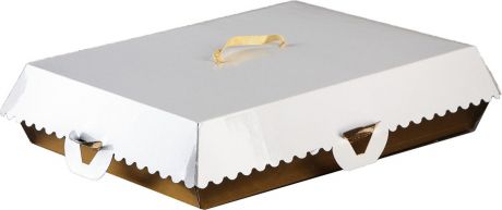 Упаковка для пирожных Bon Bon, золотое основание, 32 x 22 x 10 см