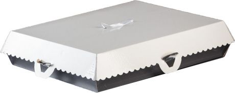 Упаковка для пирожных Bon Bon, серебряное основание, 38,5 x 28 x 10 см