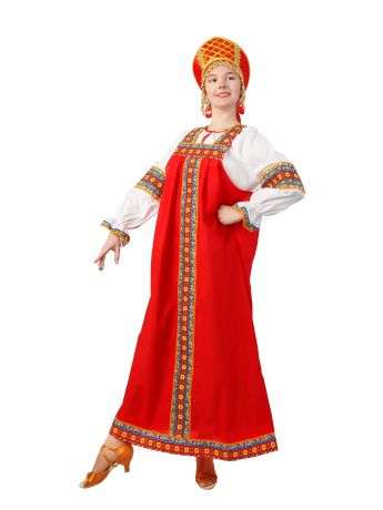 Карнавальный костюм Gala-Вальс Русский народный костюм "Маша", красный, белый