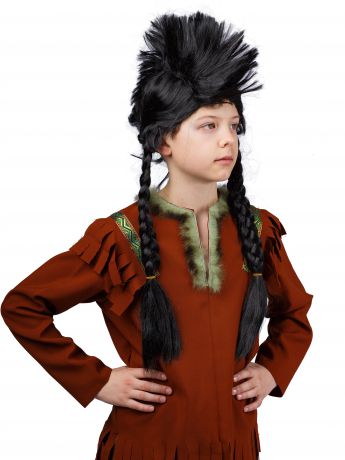 Аксессуар для карнавального костюма Gala-Вальс Парик "Индеец-ирокез", черный