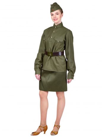 Карнавальный костюм Gala-Вальс юбка военная, зеленый
