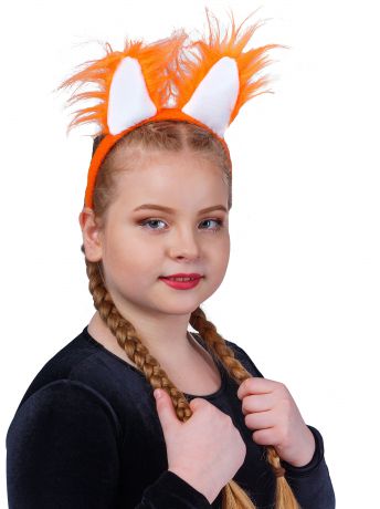 Аксессуар для детского праздника Gala-Вальс Ободок ушки Лисы, оранжевый