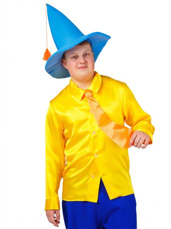Аксессуар для детского праздника Gala-Вальс Шляпа "Незнайка" с галстуком, голубой, оранжевый