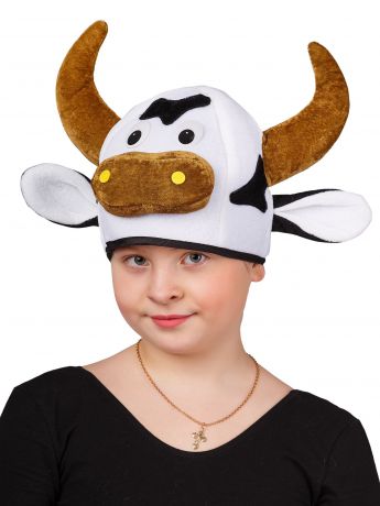 Аксессуар для детского праздника Gala-Вальс Шапка "Корова", белый, коричневый