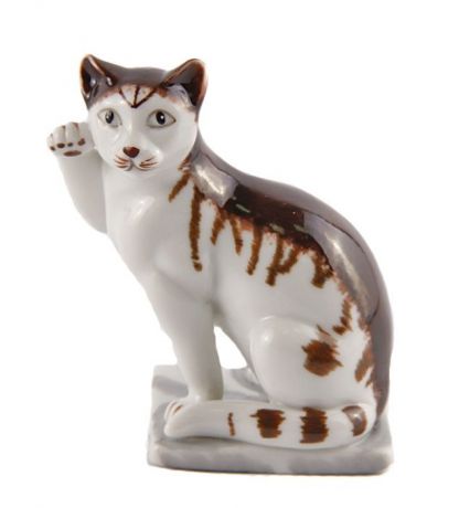 Статуэтка Franklin Mint "Кошка", белый, коричневый