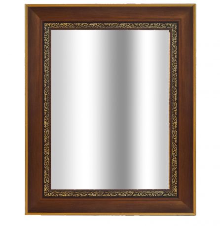 Зеркало настенное CLASSIC Зеркало в багетной раме 40х50см, коричневый/золотой, коричневый