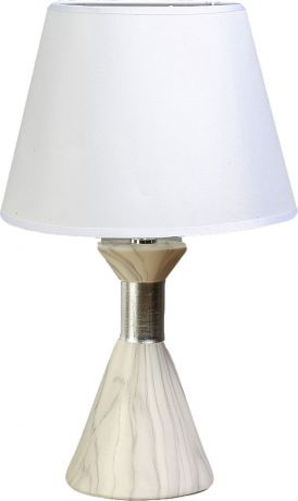 Настольный светильник Risalux Мрамор с серебристой вставкой, E14, 40W, 3677646, белый, 24 х 24 х 40 см