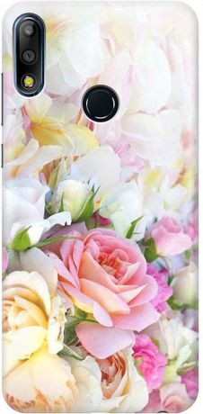 Чехол для сотового телефона GOSSO CASES для ASUS ZenFone Max Pro M2 (ZB631KL) с принтом "Нежные розы", белый