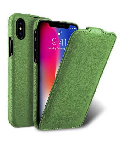 Чехол для сотового телефона Melkco Кожаный чехол флип для Apple iPhone X/XS - Jacka Type, зеленый