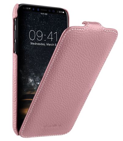 Чехол для сотового телефона Melkco Кожаный чехол флип для Apple iPhone X/XS - Jacka Type, розовый