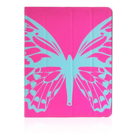 Чехол для планшета iNeez книжка полиуретановый на липучке бабочки для Apple iPad 2/3/4, разноцветный