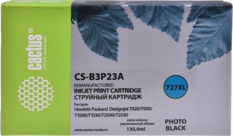 Картридж струйный Cactus CS-B3P23A фото для HP DJ T920/T1500, черный