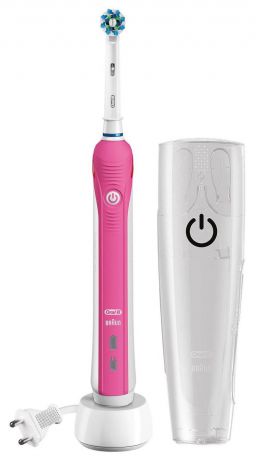 Электрическая зубная щетка Braun Oral-B PRO 2500 Cross Action, 05.3379, белый, розовый