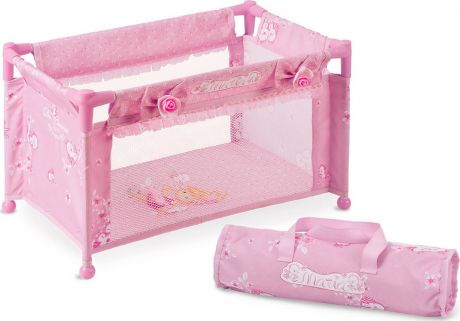 Манеж-кроватка DeCuevas "Мария", 50023, для куклы, розовый, 50 см