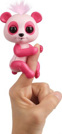 Интерактивная игрушка Fingerlings "Панда Полли", 3561, розовый, белый, 12 см