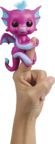 Интерактивная игрушка Fingerlings "Дракон Сенди", 3583, розовый, голубой, 12 см