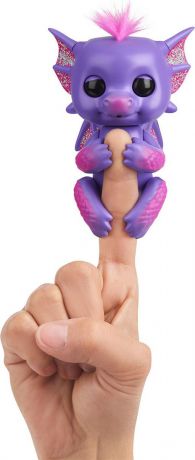 Интерактивная игрушка Fingerlings "Дракон Калин", 3584, фиолетовый, розовый, 12 см