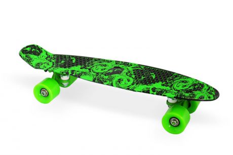 Скейтборд Moove&Fun Скейт пластиковый 22х6"-18, зеленый, зеленый