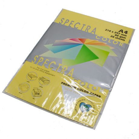 Бумага цветная Spectra Color IT160, Цвет: Yellow Желтый, 20 листов