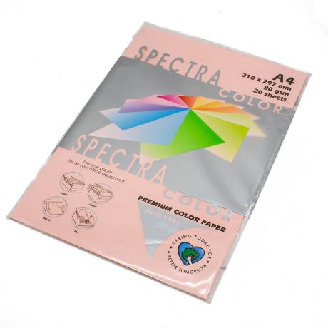 Бумага цветная Spectra Color IT140, Цвет: Rose Светло-розовый, 20 листов