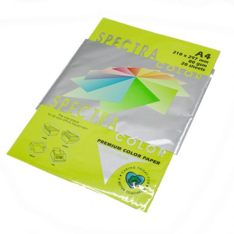 Бумага цветная Spectra Color IT321, Цвет: Cyber HP Green Зеленый неон, 20 листов