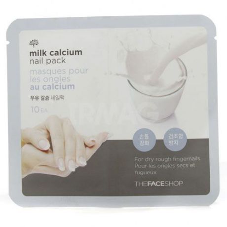 The Face Shop Тканевые маски для укрепления ногтей MILK CALCIUM NAIL, 2х7,5 г