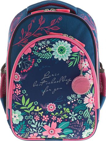 Рюкзак для девочки Luris Джерри 2 Цветочки, 4131696, синий