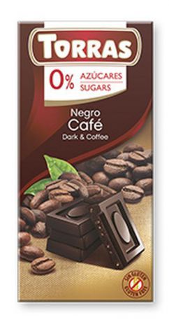 Шоколад Torras темный с кофейными зернами, 75 г