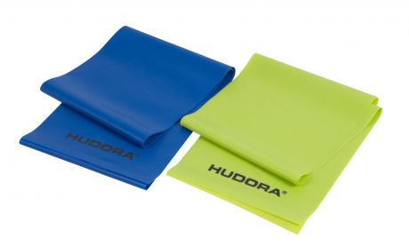 Гимнастическая лента Hudora Fitnessband, синий, салатовый
