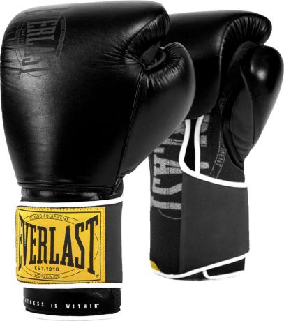 Перчатки тренировочные Everlast 1910 Classic, черный, 12 oz