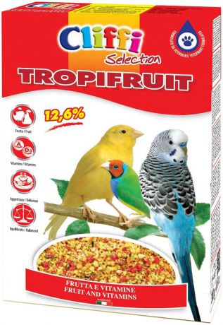 Корм сухой Cliffi Tropifruit Яичный, с фруктами, для птиц, 300 г