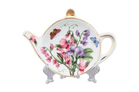 Подставка для чайных пакетиков Elan Gallery Душистый горошек, 180340, белый, розовый